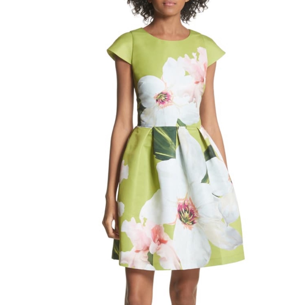 Ted Baker- Light Green Lynetta Flower Dress
